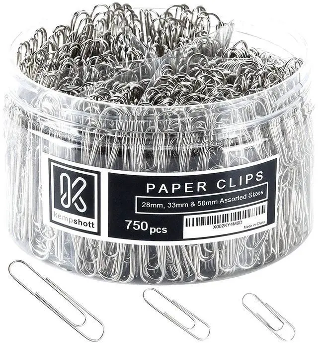 Main image of 750 Paper Clips Assorted Sizes Small, Medium and Large Paper Clips for Paperwork Ideal for Home, School and Office Use (Assorted, Silver)