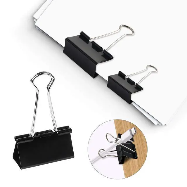 Alt view image 5 of 6 - 110 PCS Binder Clips Assorted Sizes, X Large, Large, Medium, Small, Mini and Micro, Binder Clips Paper Clamps for Office Home School