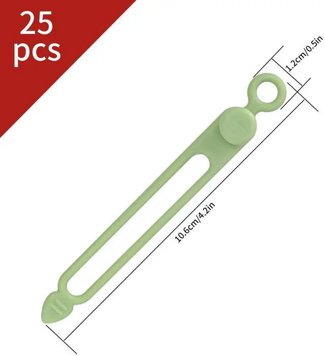 Alt view image 2 of 7 - 25 Pcs Silicone Cable Ties, Reusable Cable Straps Wire Organizer, Cable Management Cord Organizer for Fastening Earphone Phone Charger Home Office Desk Kitchen Appliances Cable Cords Wires