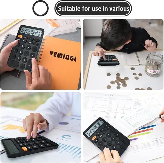Alt view image 5 of 6 - Standard Calculator, 12 Digit Large Display Desktop Calculator with Big Buttons for Office, School, Home & Business