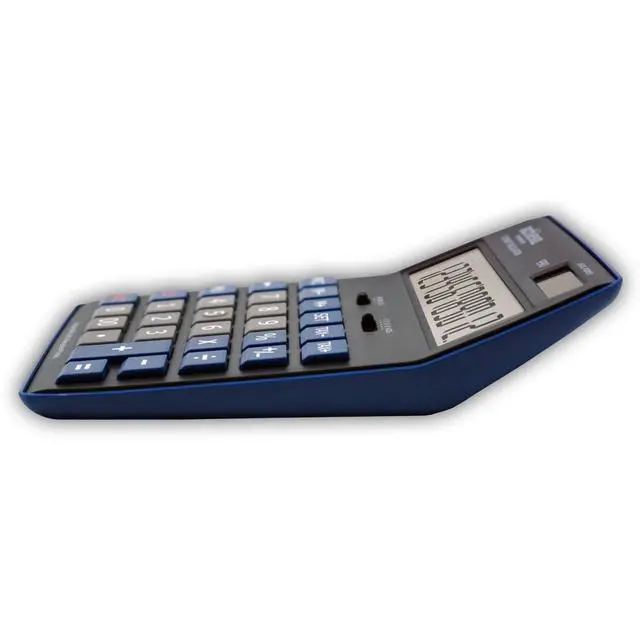 Alt view image 2 of 5 - 12-Digit LCD Display Desktop Calculator | Blue | Mark Up Key, Selectable Decimal & Rounding Switches | Dual Solar/Battery Power | for Home, Office, School (990)