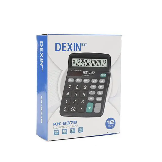 Alt view image 7 of 7 - Office Desk Calculator - Dual Power Simple Financial Calculator with Big Button Large Display for Office, Home & School (Black)