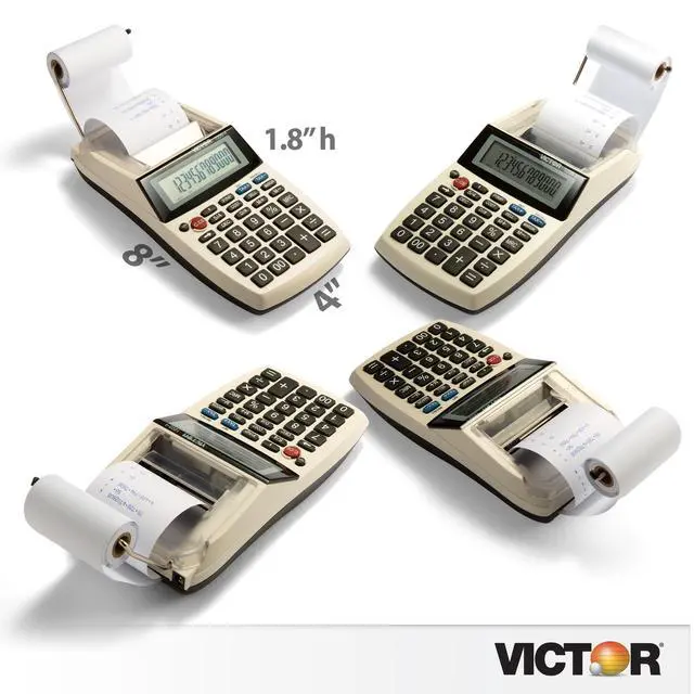 Alt view image 5 of 7 - 1205-4 12 Digit Portable Palm/Desktop Commercial Printing Calculator, 1.8" x 4" x 8"