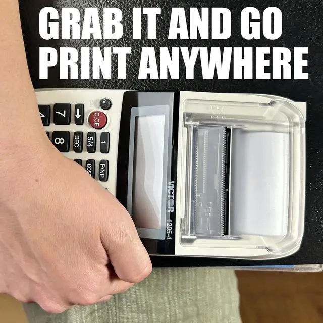 Alt view image 7 of 7 - 1205-4 12 Digit Portable Palm/Desktop Commercial Printing Calculator, 1.8" x 4" x 8"