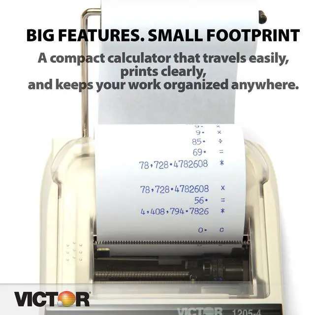 Alt view image 3 of 7 - 1205-4 12 Digit Portable Palm/Desktop Commercial Printing Calculator, 1.8" x 4" x 8"