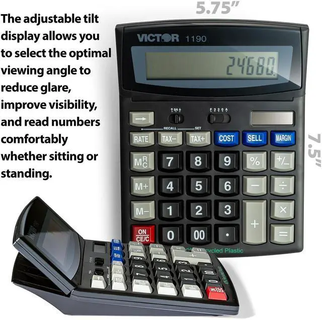 Alt view image 5 of 6 - 1190 Executive Desktop Calculator, 12-Digit LCD