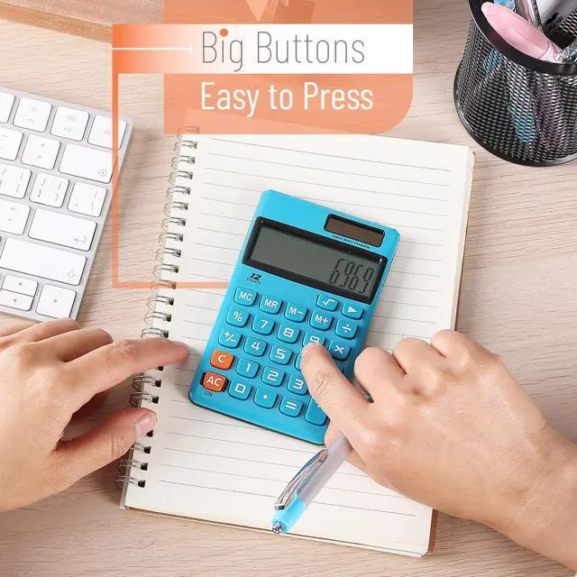 Alt view image 6 of 7 - Standard Function Calculator, 12 Digits, Solar Calculator, Basic Office Calculators