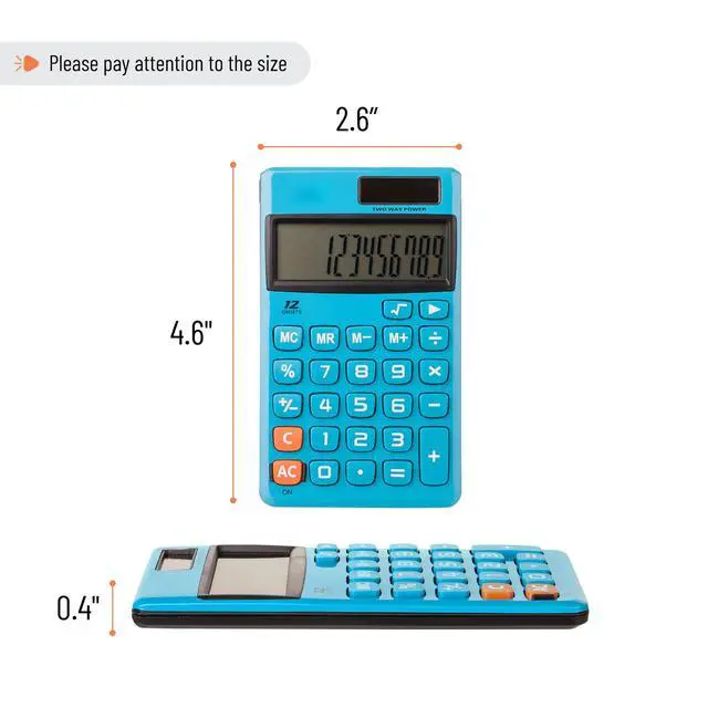 Alt view image 2 of 7 - Standard Function Calculator, 12 Digits, Solar Calculator, Basic Office Calculators
