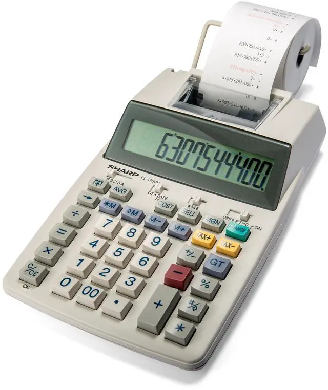 Main image of EL-1750V Two-Color Printing Calculator 2 Lines/Sec 3" Black/Red