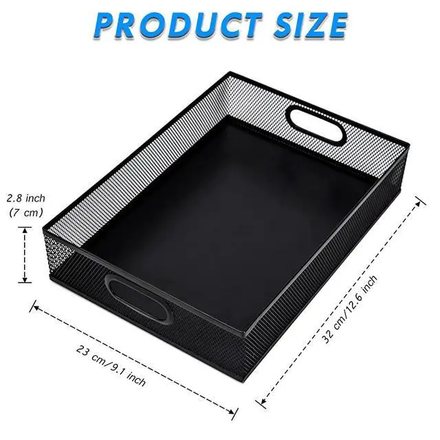 Alt view image 7 of 7 - 2Pcs Desk Drawer Organizer, Stable Metal Mesh Desk Storage Tray, Versatile Storage Box Set for Office Home Supplies,13 x 9 inches