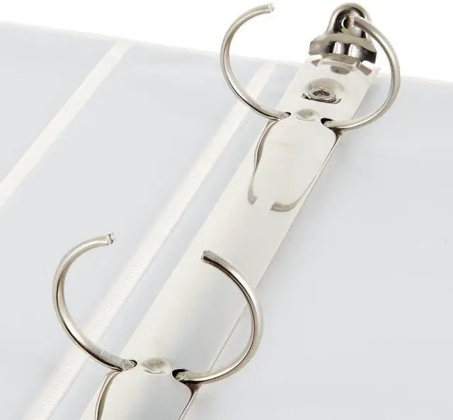 Alt view image 4 of 5 - 3-Ring Binder with Round Rings and Interior Pockets, 1-Inch, White, 8-Pack
