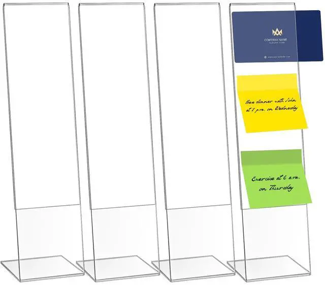 Main image of 4 Pcs Multifunction Computer Monitor Memo Board, Clear Acrylic Monitor Sticky Note Holder for Office Home Desktop,Office Desk Accessories