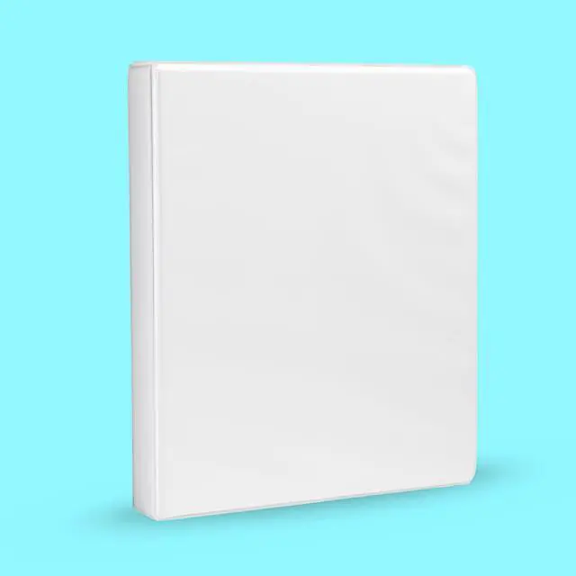 Main image of 3-Ring Binder, 1-Inch, Customizable, with Pockets for Organization, White, 1-Pack