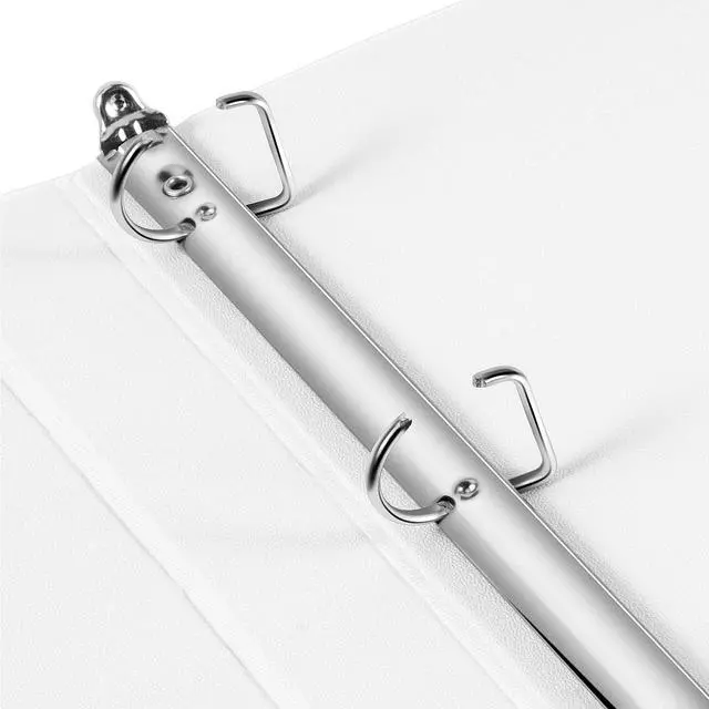 Alt view image 4 of 6 - 3 Ring Binder, 1 Inch D-Ring, Clear Overlay, Pockets for Storage and Organization, White, 4 Pack