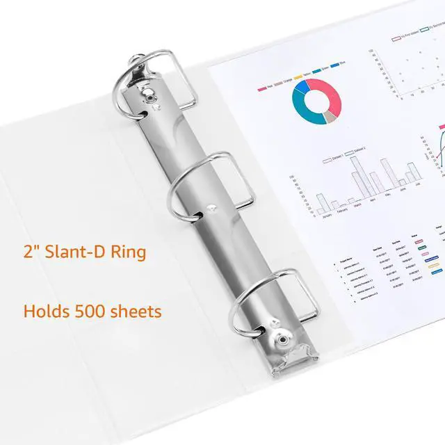 Alt view image 2 of 7 - 3 Ring Binders, 2 Inch, D-Ring Organizer for School, Home Office, White, 4 Pack