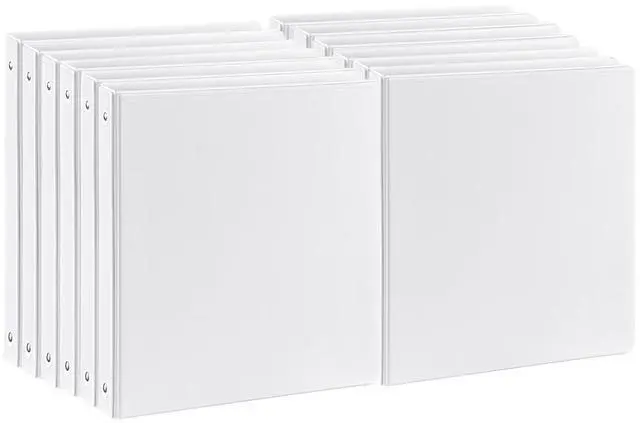 Main image of Durable 1 inch 3-Ring Binder, 1" Round Ring Binders with 2 Inside Pockets, Basic 1 in Binders, PVC- Free, Clear View Cover 1-inch-Binder Holds 8.5'' x 11''Paper for Office/School/Home12 Pack, White