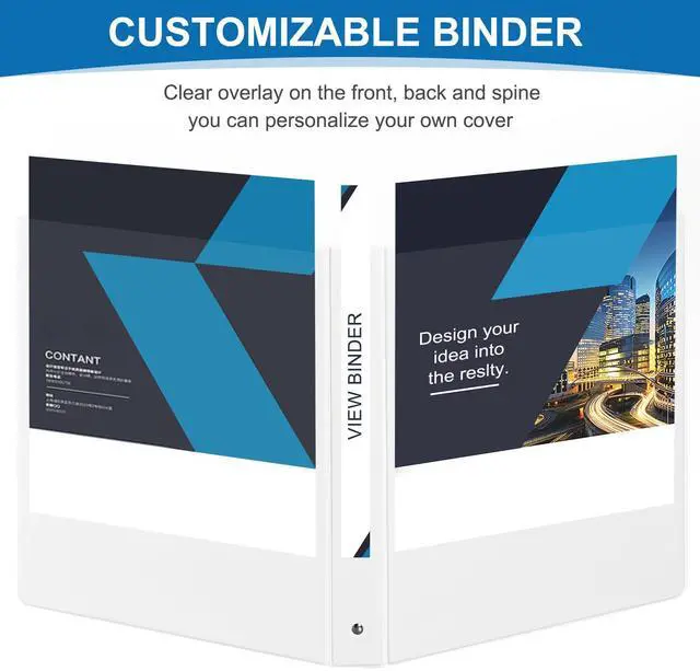 Alt view image 6 of 7 - Durable 1 inch 3-Ring Binder, 1" Round Ring Binders with 2 Inside Pockets, Basic 1 in Binders, PVC- Free, Clear View Cover 1-inch-Binder Holds 8.5'' x 11''Paper for Office/School/Home12 Pack, White