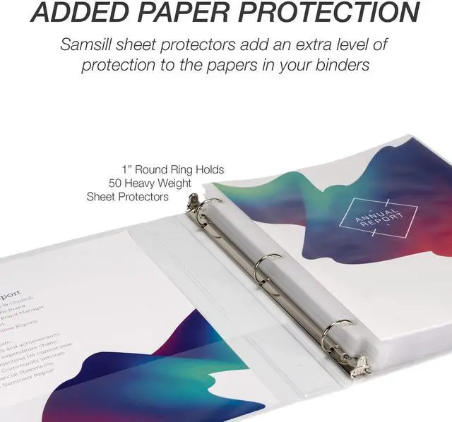 Alt view image 6 of 6 - 1 Inch 3 Ring Binder, Economy Round Ring, Clear View Cover, 200 Sheet Capacity - for School, Home, Office - Pearl White