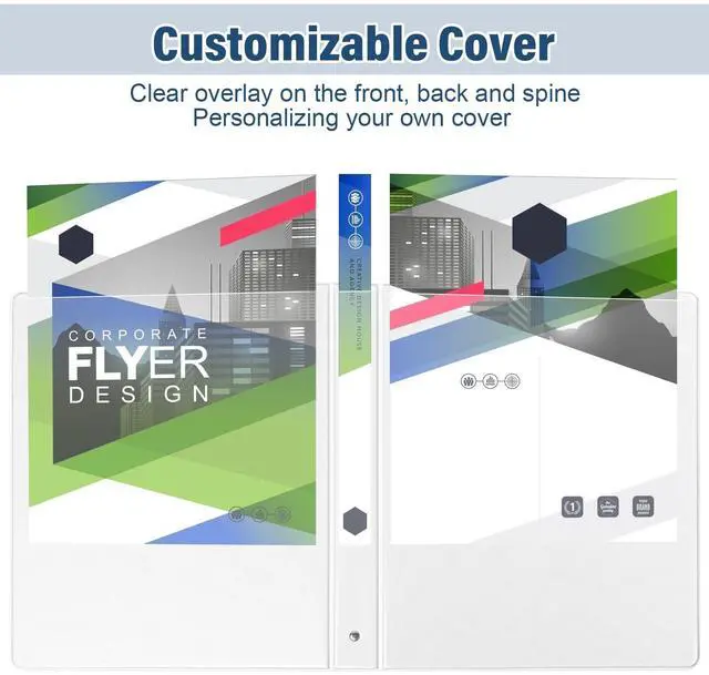 Alt view image 5 of 7 - 1-Inch 3-Ring-Binder with Pockets - Bundle 12 Packs, 1'' Round Binders Holds 200 Sheets US Letter Size 8.5'' x 11'' - White Binders for Home, Office, and Back to School (1'' - 12 Packs)