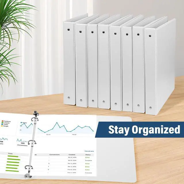 Alt view image 7 of 7 - 1-Inch 3-Ring-Binder with Pockets - Bundle 12 Packs, 1'' Round Binders Holds 200 Sheets US Letter Size 8.5'' x 11'' - White Binders for Home, Office, and Back to School (1'' - 12 Packs)