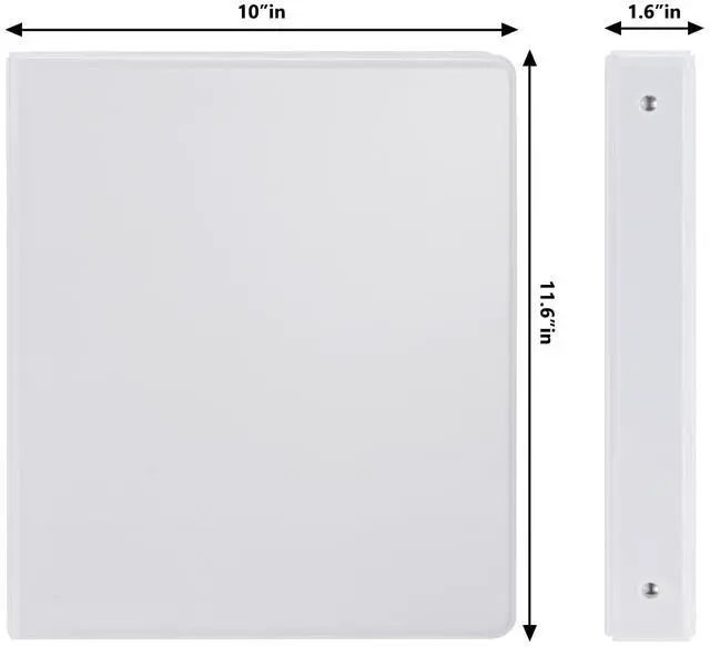 Alt view image 3 of 7 - Sturdy 3 Ring Binder 1 inch with Clear View Cover, 1" Round Ring View Binder, PVC-Free, 2.4mm-Thick, 200 Sheets Capacity of US Letter Size Paper, Office School Supplies, 8 Pack (White)