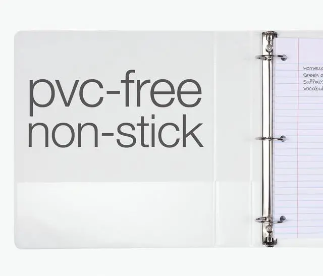 Alt view image 7 of 7 - Ring Binders, 1.5" Round Ring Binders, View Binder, Covers on 3 Sides, XtraLife Hinge, Non-Stick, PVC-Free, White, 350 Sheet Capacity (1002547)