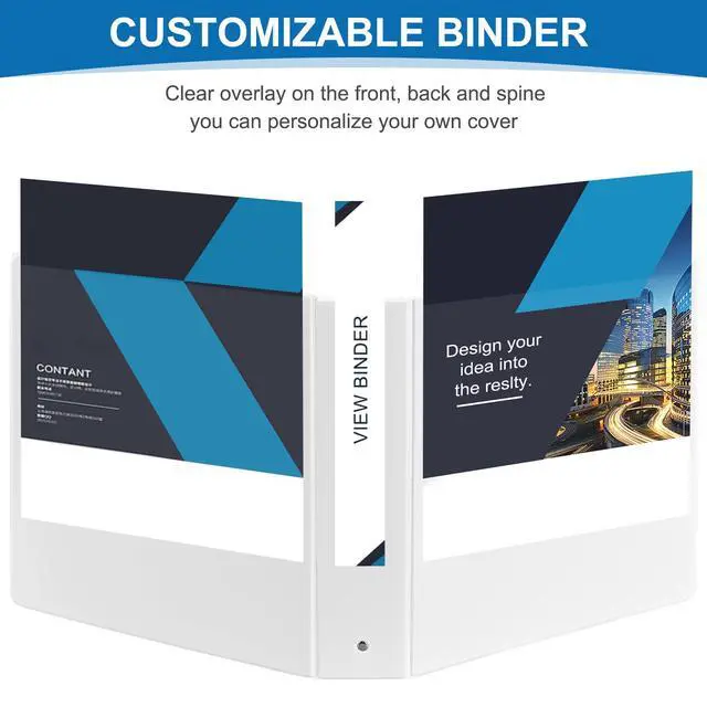 Alt view image 6 of 7 - 2 Inch 3-Ring Binder, 2" Round Ring Binder with 2 Inside Pockets, 6 Pack White Binders, Clear View Cover, Holds Up to 450 Sheets 8.5" x 11" PaperDurable Binders for Office/Home/Back to School