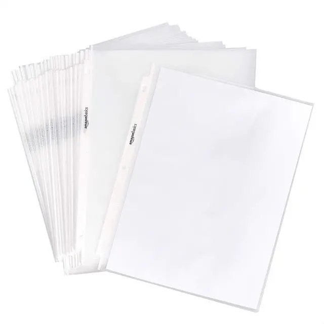 Main image of Heavy Duty Non-Glare Sheet Protector for Documents, 3 Ring Binder, Top Loading, Letter Size 8.5 x 11 inch, Clear, 100-Pack