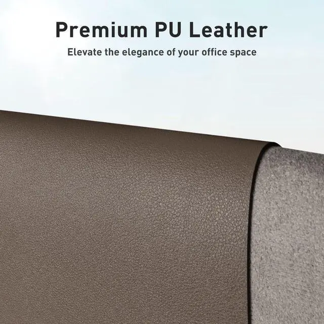 Alt view image 2 of 7 - Leather Desk Pad Protector, Office Mat, Large Mouse Pad, Non-Slip PU Leather Blotter, Laptop Desk Pad, Waterproof Writing Pad for Office and Home (Coffee, 31.5" x 15.7")