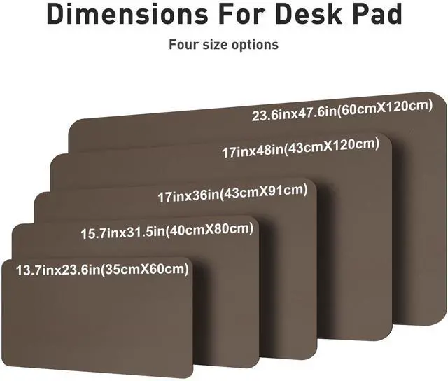 Alt view image 4 of 7 - Leather Desk Pad Protector, Office Mat, Large Mouse Pad, Non-Slip PU Leather Blotter, Laptop Desk Pad, Waterproof Writing Pad for Office and Home (Coffee, 31.5" x 15.7")