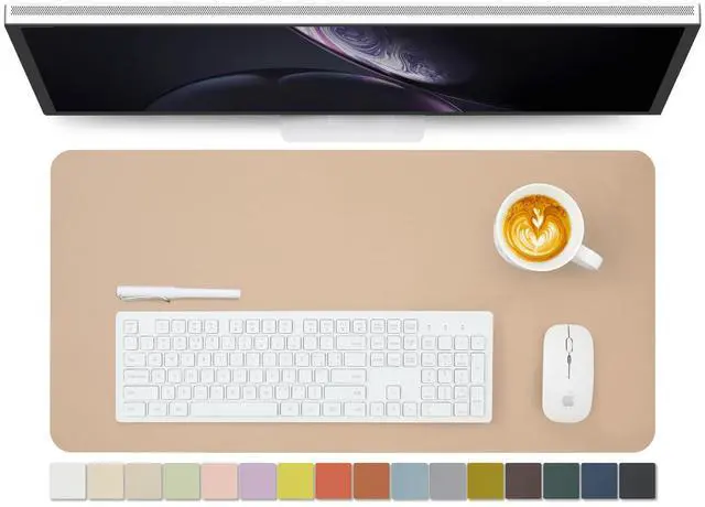 Main image of Leather Desk Mat - Non-Slip PU Desk Pad for Office and Home - Desk Organization and Accessories - Ideal for Large Mouse Pad and Desk Mats on Top of Desks (Apricot,27.6"x 13.8")