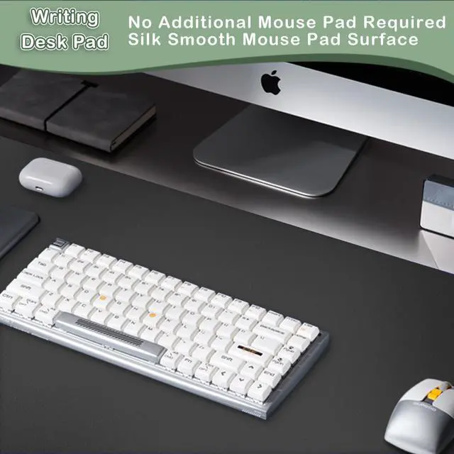 Alt view image 5 of 7 - Leather Desk Pad Protector,Non-Slip Mouse Pad,Laptop Desk Pad,Office Mouse Mat,Waterproof Leather Desk Blotter,Desk Writing Pad for Office and Home,Laptop Blotter (M-Black,30"x14")