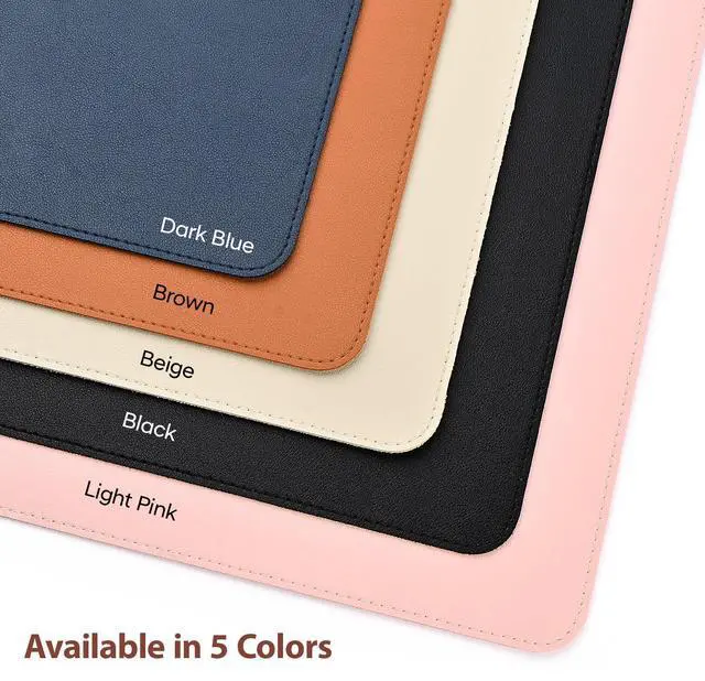 Alt view image 7 of 7 - Leather Desk Pad Protector, Office Desk Mat, Large Mouse Pad, Non-Slip PU Leather Desk Blotter, Waterproof Computer Desk Writing Pad for Office and Home (Light Pink, 23.6" x 13.7")