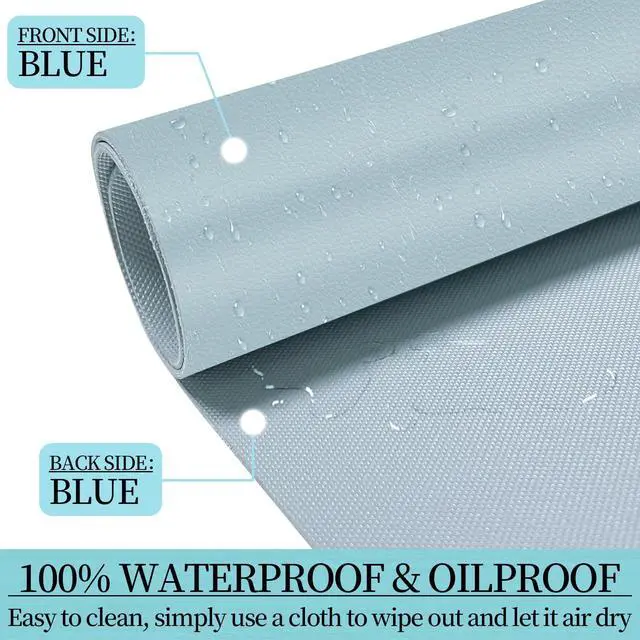 Alt view image 4 of 7 - Large Desk Pad Mat, Leather Blue Desk Mat for Desktop, Computer Desk Mouse Pad Non-Slip, Waterproof Keyboard Mat for Office/Home/Decor, 23.6" x 13.7"