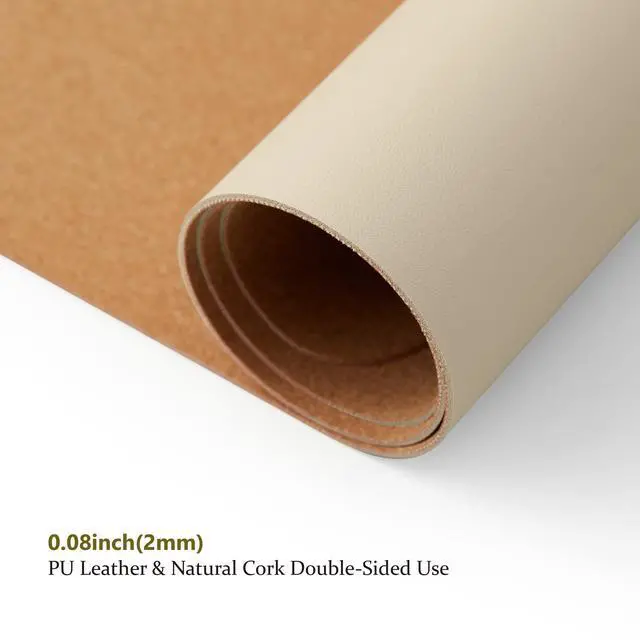 Alt view image 3 of 7 - Cork Desk Mat - Dual-Sided Desk Pad for Office and Home - Desk Organization and Accessories - Ideal for Large Mouse Pad and Desk Mats on Top of Desks(Beige,31.5"x 15.7")