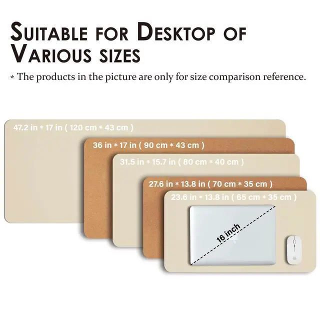Alt view image 5 of 7 - Cork Desk Mat - Dual-Sided Desk Pad for Office and Home - Desk Organization and Accessories - Ideal for Large Mouse Pad and Desk Mats on Top of Desks(Beige,31.5"x 15.7")