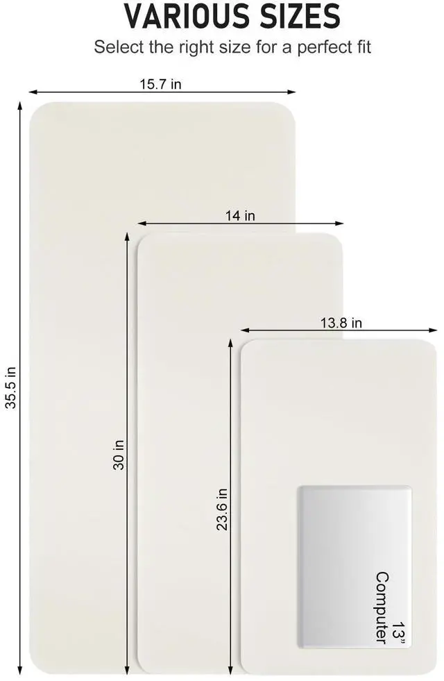 Alt view image 6 of 7 - Desk Pad, 23.6" x 13.8" PU Leather Non-Slip Desk Mat Large Mouse Pad for Desktop, Waterproof Laptop Computer Writing Mat for Office, Home, Work, Gaming, Ivory White