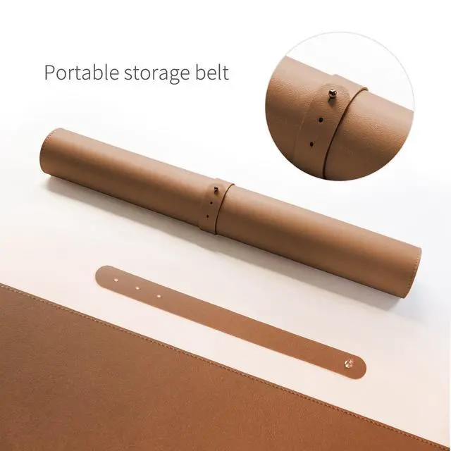 Alt view image 4 of 7 - Dual-Sided Desk Pad, Natural Cork & PU Leather Large Mouse mats for Office and Home Work, Desk Protector Non-Slip, Waterproof, Easy Clean (Brown, 36"x17")