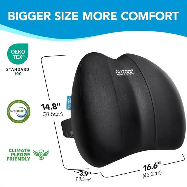 Alt view image 7 of 7 - Lumbar Support Pillow for Office Chair, Office Home Essentials,Gifts for Mom,Dad, Back Support Pillow for Car, Chair Cushions,Back Pain Relief Improve Posture,Mesh Cover Double Adjustable Straps