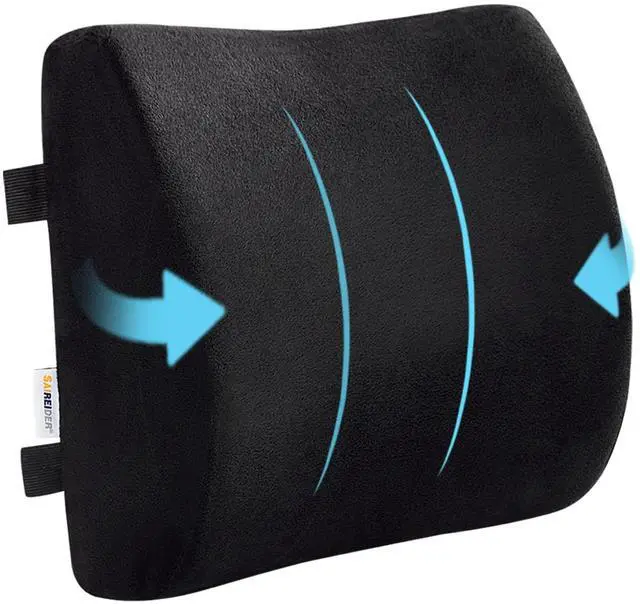 Main image of Comfortable Lumbar Support Pillow for Office Chair, Memory Foam Back Support Pillows for CarGaming Chair Home Chair, Back Pain Relief Improve Posture, Double Adjustable Straps(Black)