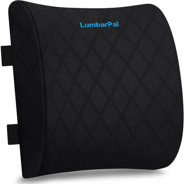 Main image of Lumbar Support Pillow for Office Chair Back Support Lumbar Pillow for Car, Gaming, Office Chair - Improve Sitting Posture & Back Pain Relief, Memory Foam, Adjustable Straps, Black
