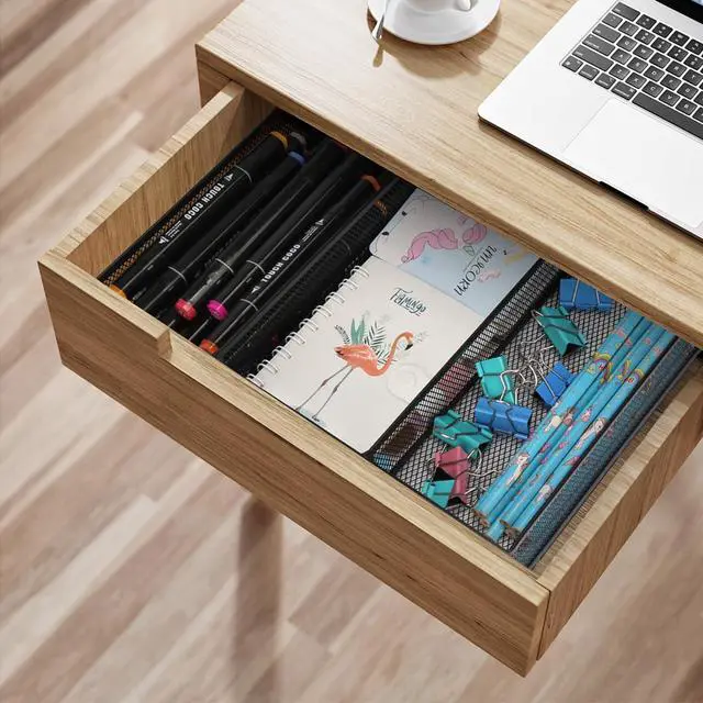 Alt view image 5 of 7 - Office Drawer Organizer, 2 Pack Metal Mesh Desk Draw Divider, Versatile Desktop Organizer Tray to Keep Supplies Tidy and Easy to Access, Stackable A4 Paper Holder Tray