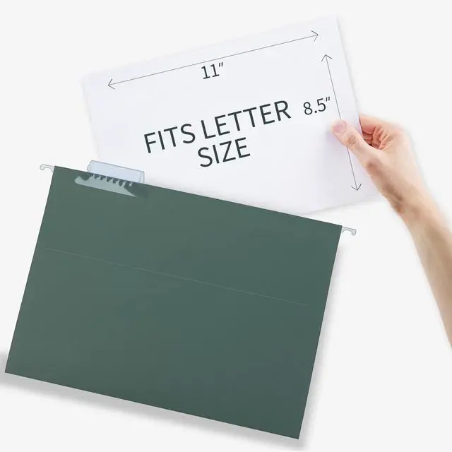 Alt view image 3 of 7 - Extra Capacity Hanging File Folders, 60 Pack Reinforced Letter Size Hanging Folders with Heavy Duty 3 Inch Expansion, Designed for Bulky Files, Medical Charts, Green