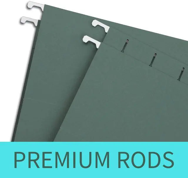 Alt view image 4 of 7 - Extra Capacity Hanging File Folders, 60 Pack Reinforced Letter Size Hanging Folders with Heavy Duty 3 Inch Expansion, Designed for Bulky Files, Medical Charts, Green