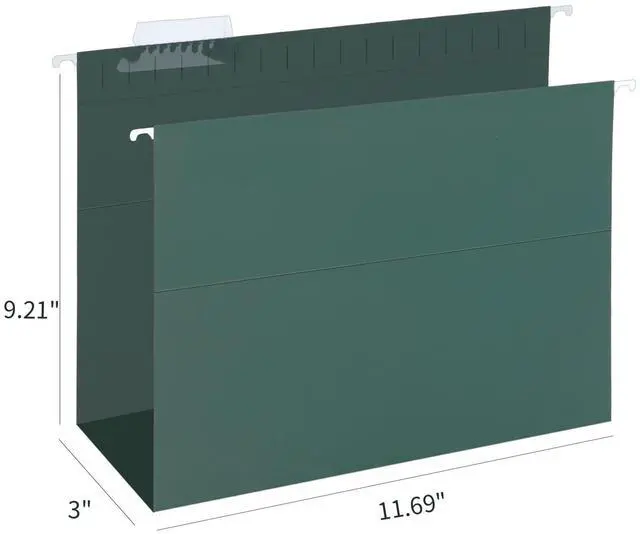 Alt view image 2 of 7 - Extra Capacity Hanging File Folders, 60 Pack Reinforced Letter Size Hanging Folders with Heavy Duty 3 Inch Expansion, Designed for Bulky Files, Medical Charts, Green