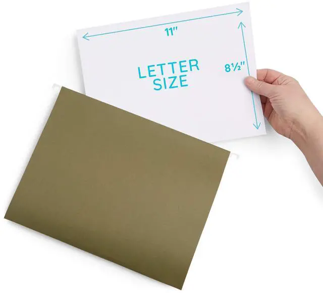 Alt view image 2 of 7 - 25 Pack Extra Capacity Hanging File Folders Letter Size, Expandable Hanging File Folders, Heavy Duty 2 Inch Expansion, Designed for Wide, Bulky Files and Charts