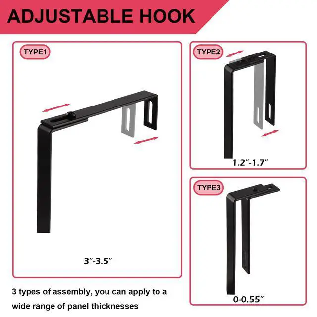 Alt view image 5 of 7 - 6-Tier Hanging File Organizer Office Cubicle Accessories for Work Organizer Wall Mount File Holder for Mails Folders Papers Magazine Organization, Black