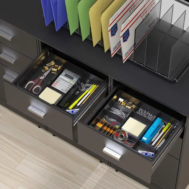 Alt view image 2 of 7 - Drawer Organizer Tray with 9 Adjustable Compartments, Black