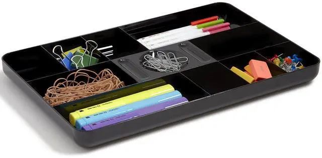 Main image of Desk Drawer Organizer Tray, 13-Compartment Office Desk Drawer Organizer Black