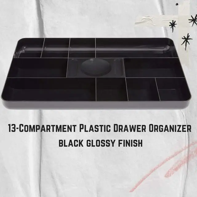 Alt view image 4 of 6 - Desk Drawer Organizer Tray, 13-Compartment Office Desk Drawer Organizer Black